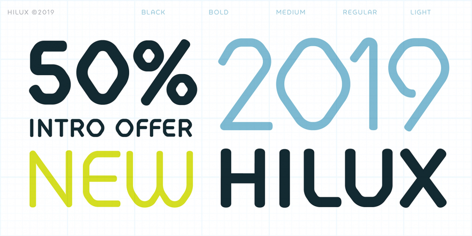 Пример шрифта Hilux Bold